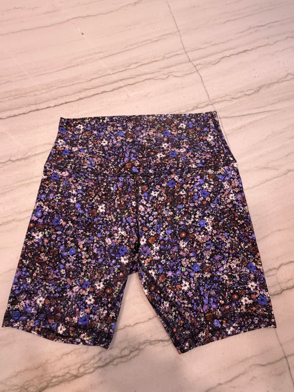 lululemon athletica Floral Purple Black High-Rise Athletic Shorts